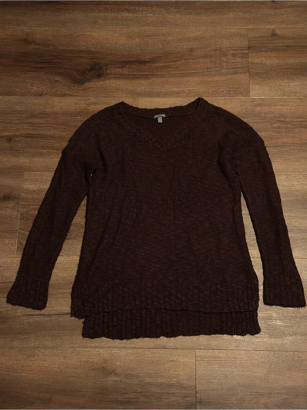 Charlotte Russe Burgundy V-Neck Knit Sweater